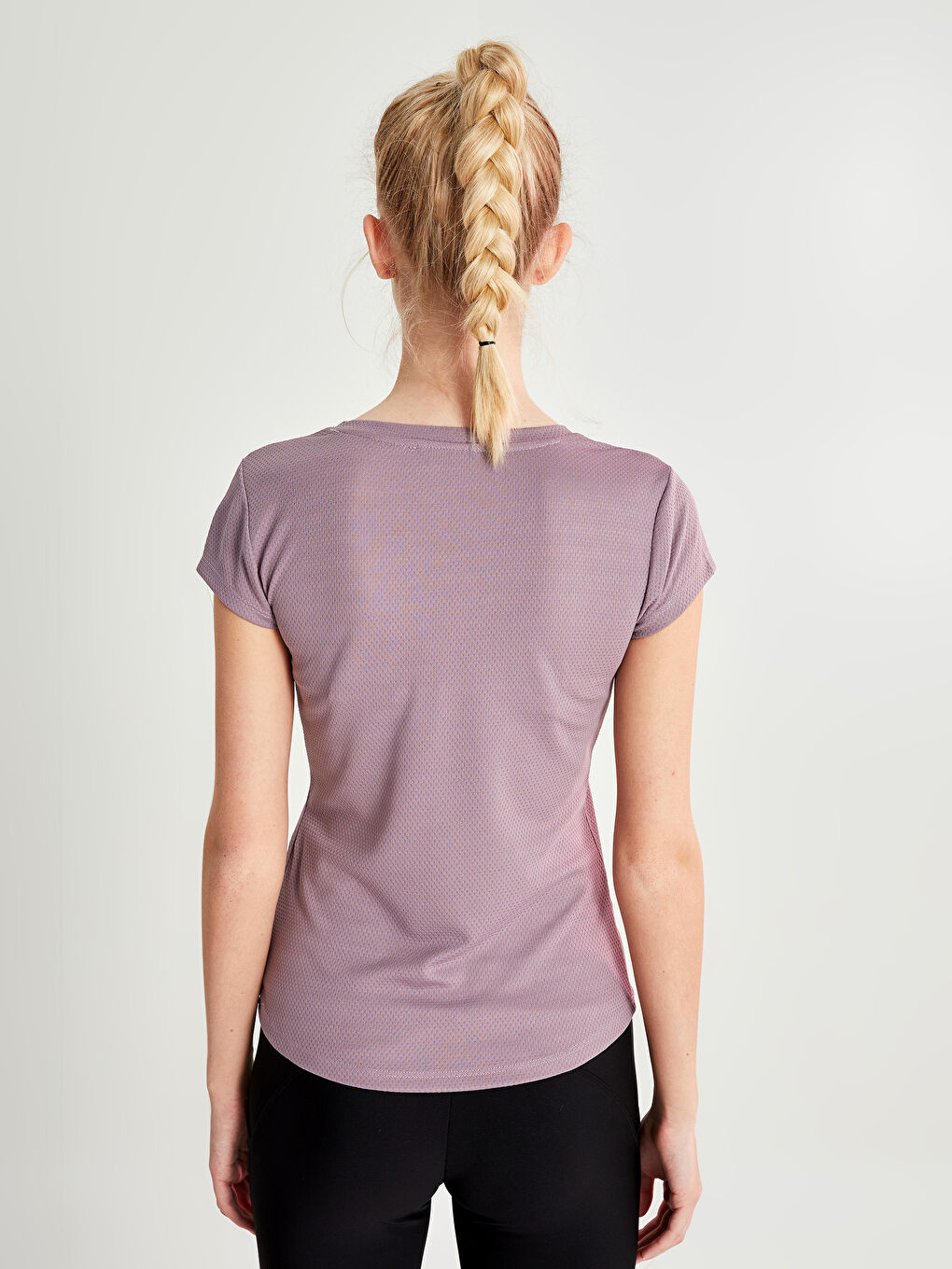 XSIDE ACTIVE V-Neck Self Patterned Short Sleeve Women's Sports T-Shirt -S2HK24Z8-QUF