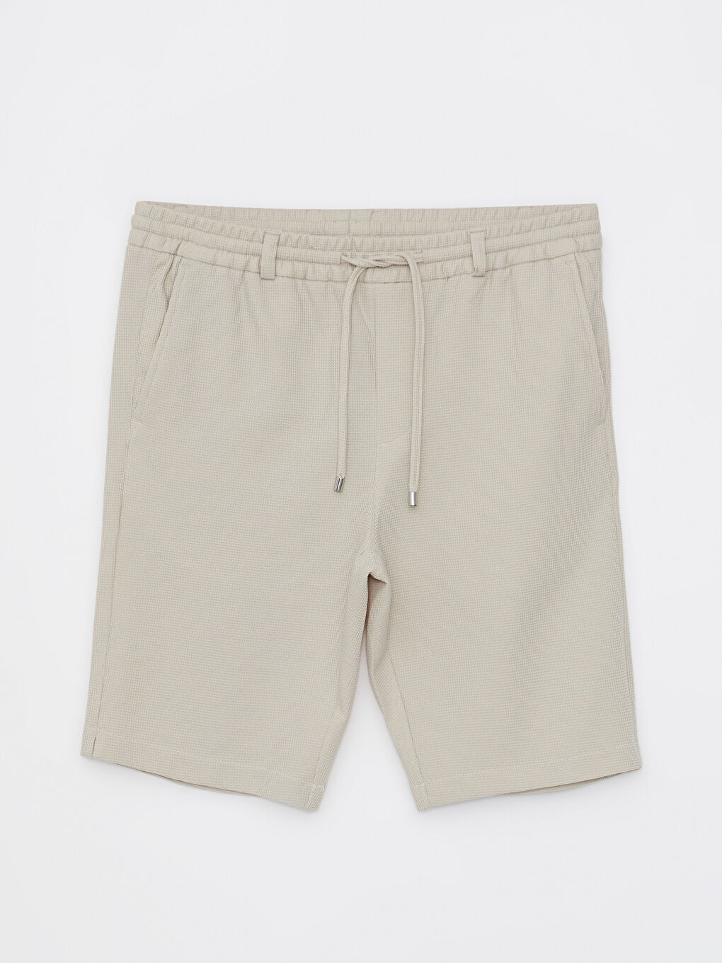 Bej Slim Fit Dokulu Erkek Şort-5