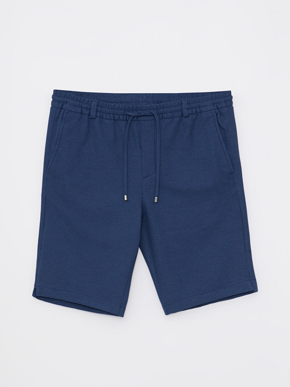 İndigo Slim Fit Dokulu Erkek Şort-5