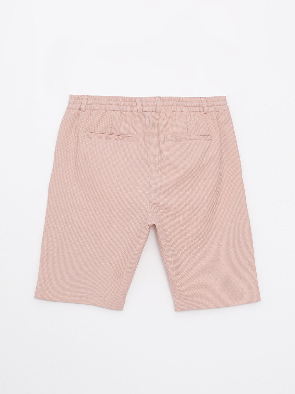Pembe Slim Fit Dokulu Erkek Şort-6