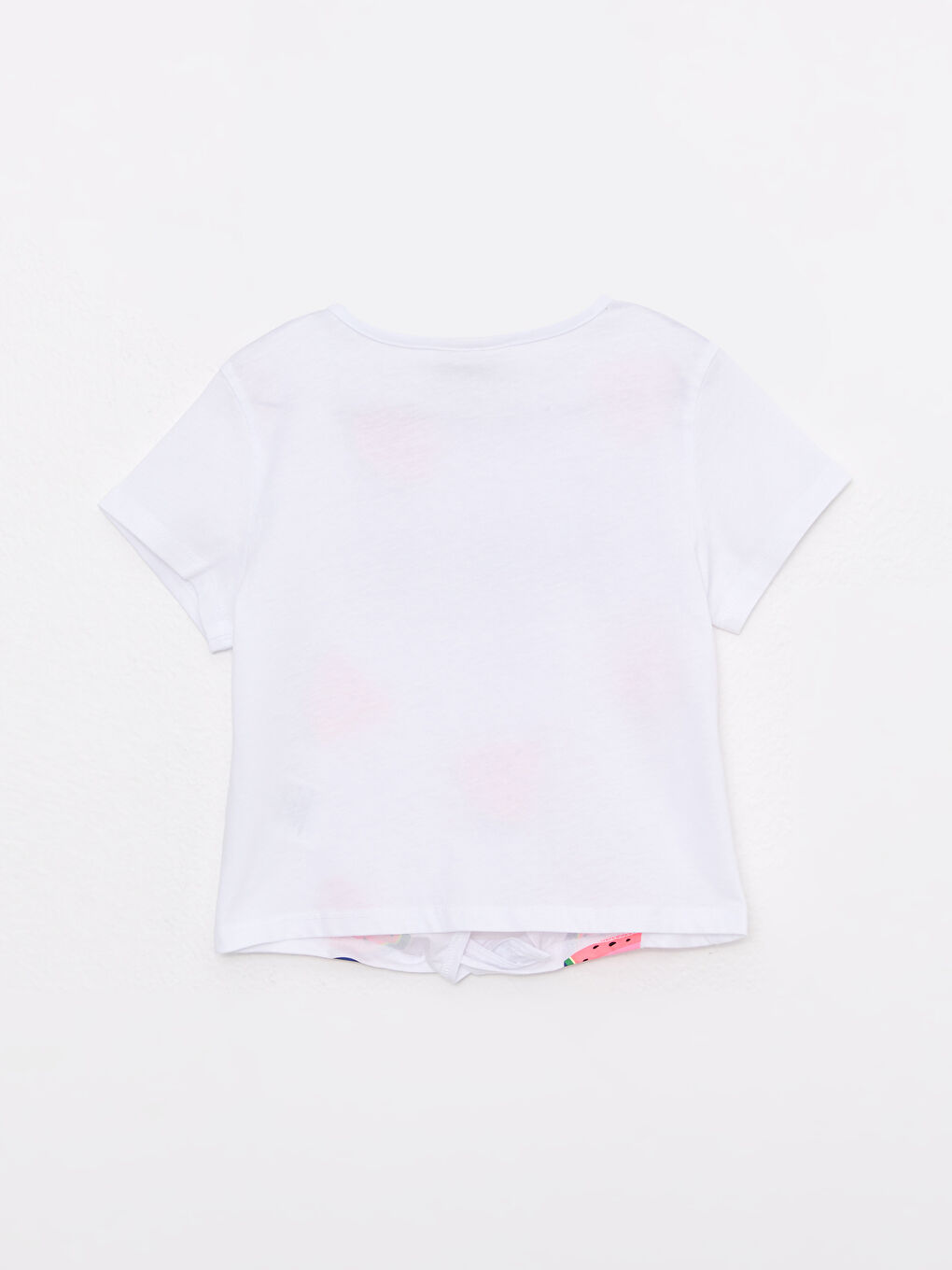 Crew Neck Printed Short Sleeve Cotton Girl T-shirt-1