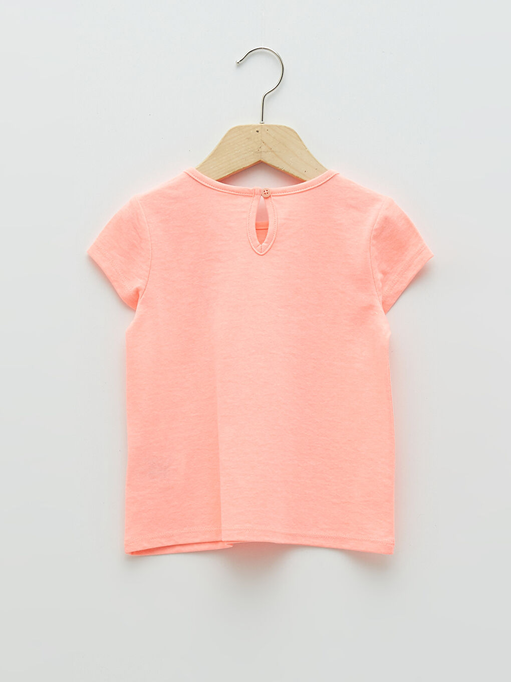 تيشيرت للبنات الرضع كم قصير مطبوع بياقة دائرية-1