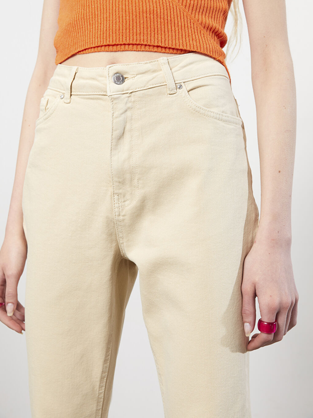 Standard Fit Regular Pocket Detailed Women's Denim Trousers -S2HL57Z8-S4M