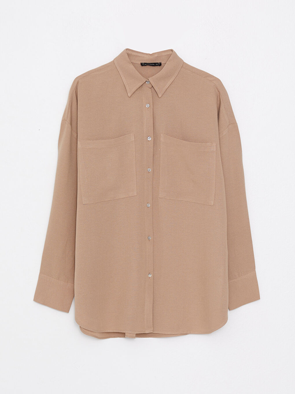 Geknöpftes Reguläres Langarm Damenhemd-5