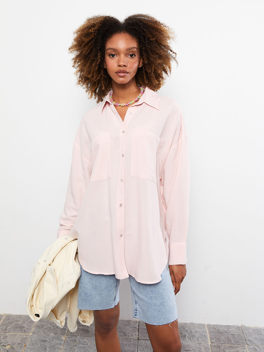 Cămașă cu nasturi Regular Mânecă lungă pentru Femei-2