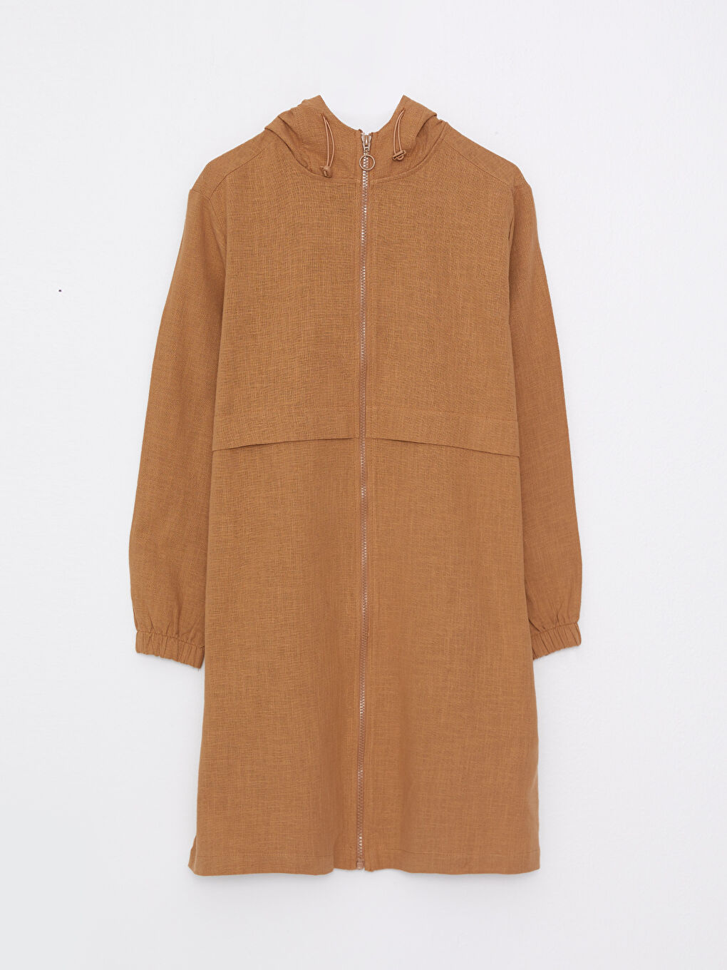 Hooded Plain Long Sleeve Cotton Women Tunic-5