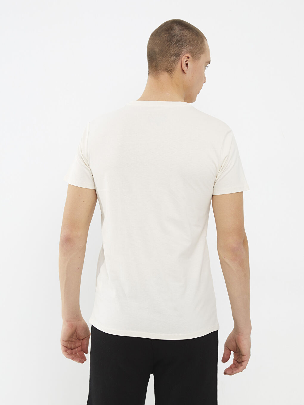 T-shirt pour hommes en coton peigné imprimé à manches courtes et col rond-3