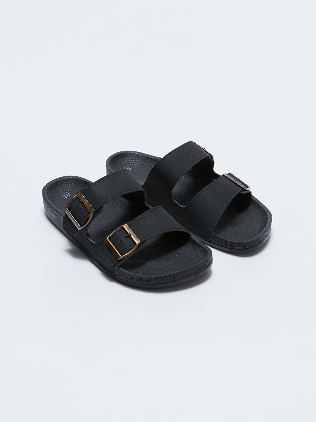 Double Band Buckle Detail Men's Slippers