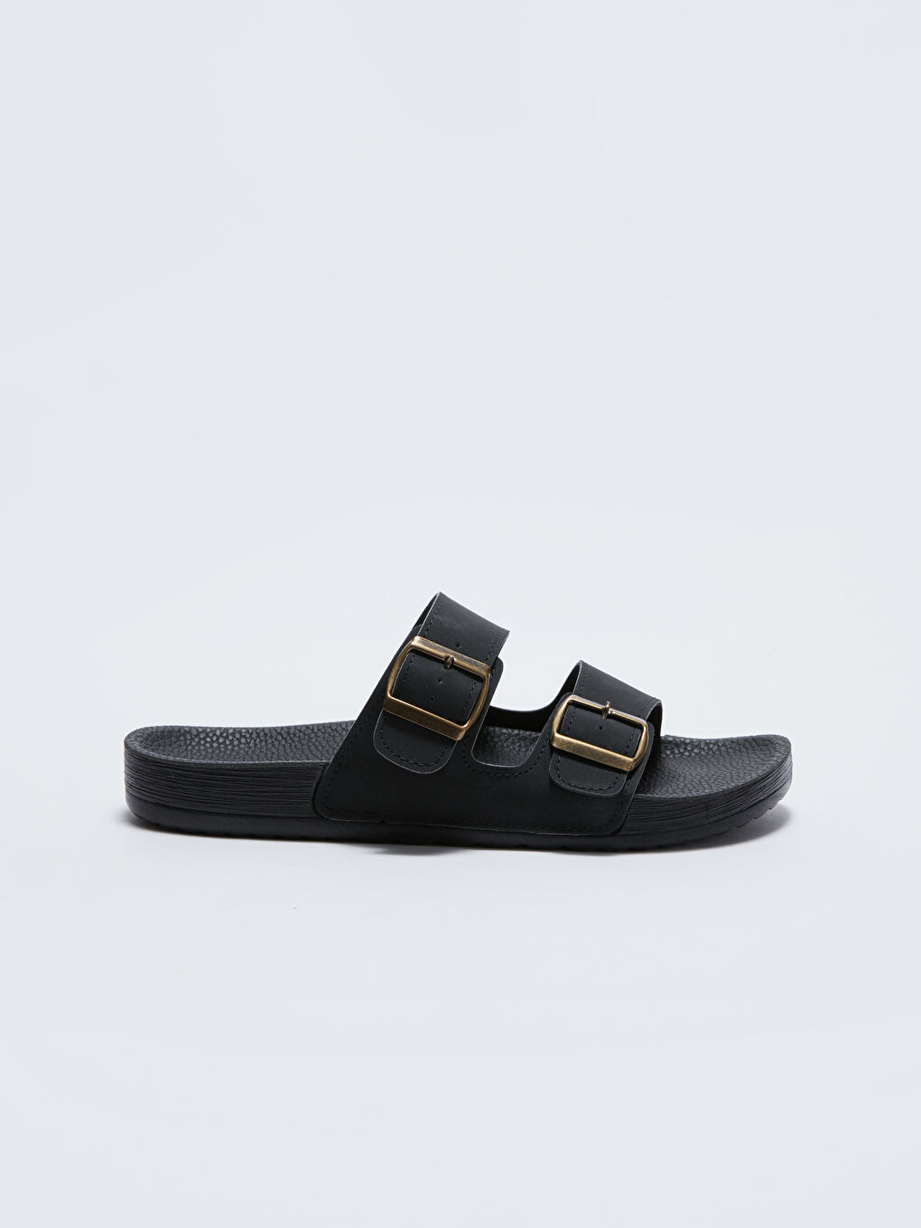 Double Band Buckle Detail Men's Slippers-1