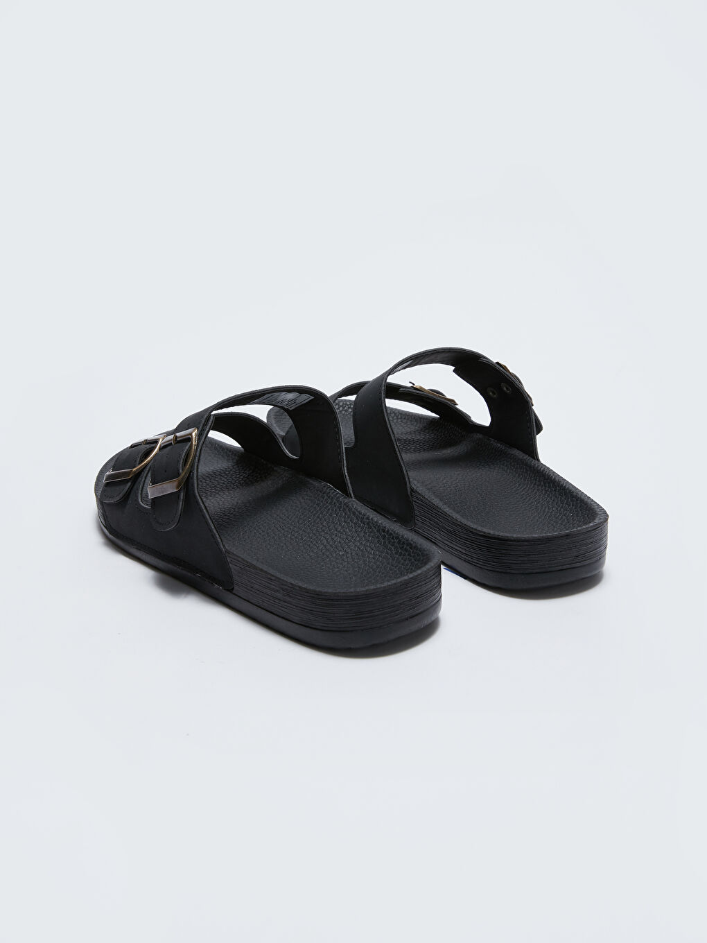 Double Band Buckle Detail Men's Slippers-3