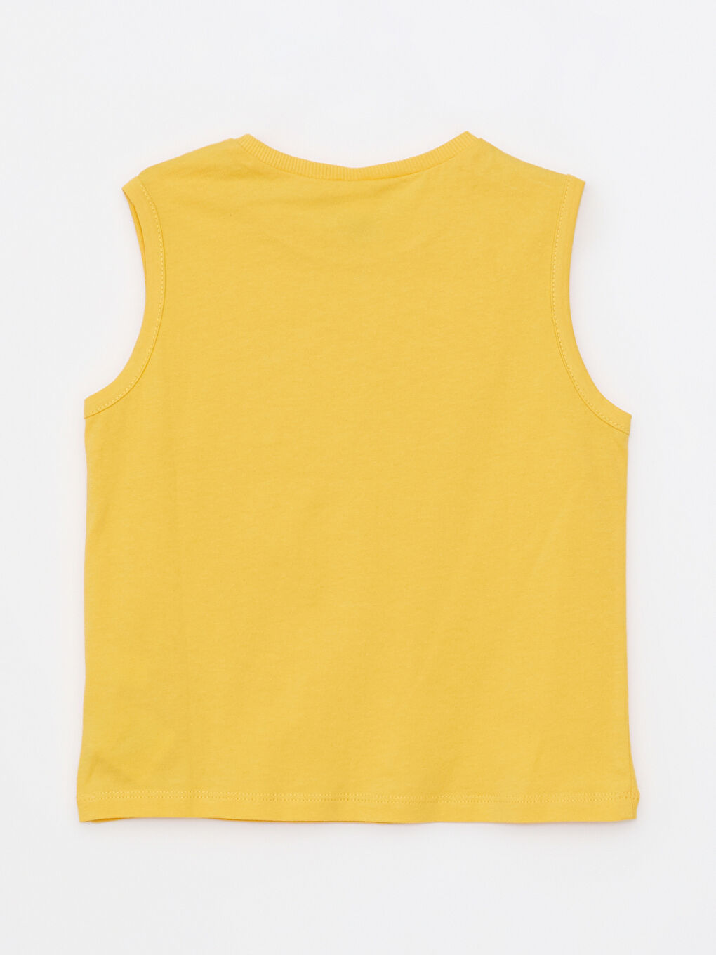 Sarı Bisiklet Yaka Baskılı Pamuklu Erkek Bebek Atlet-1