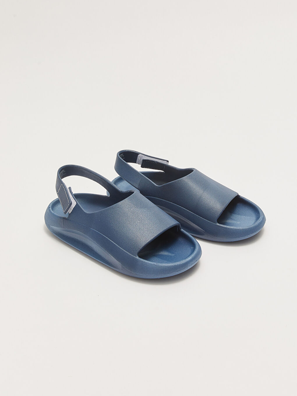 Lacivert Tek Bantlı Cırt Cırtlı Erkek Çocuk Sandalet-2