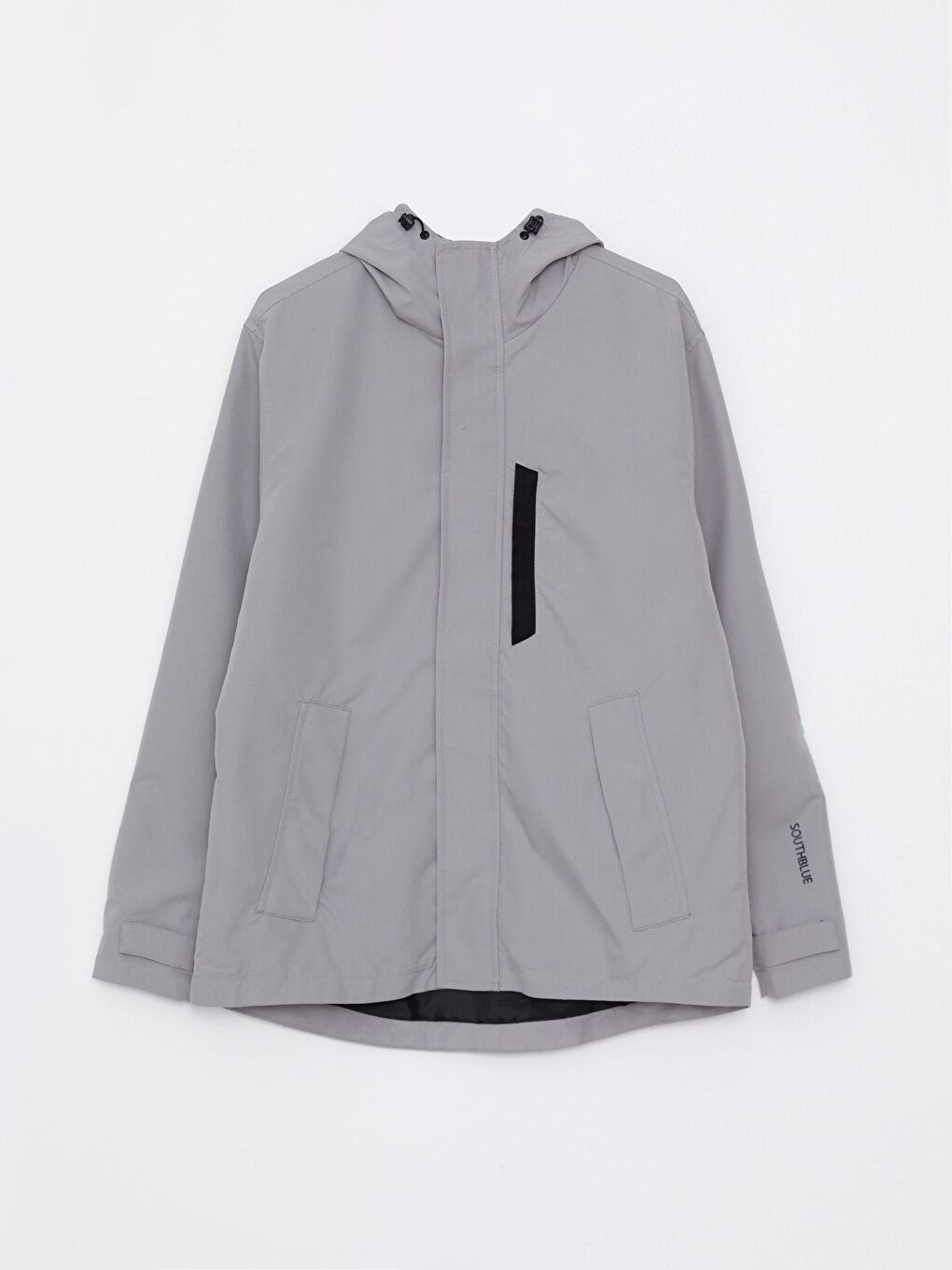 بالطو مطر بفتحة عادية بكابوش للرجال-4