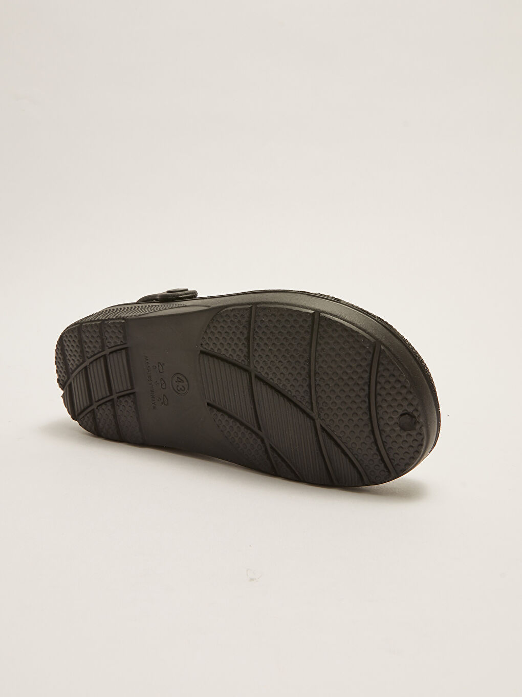 Siyah Düz Delik Detaylı Erkek Sandalet-3