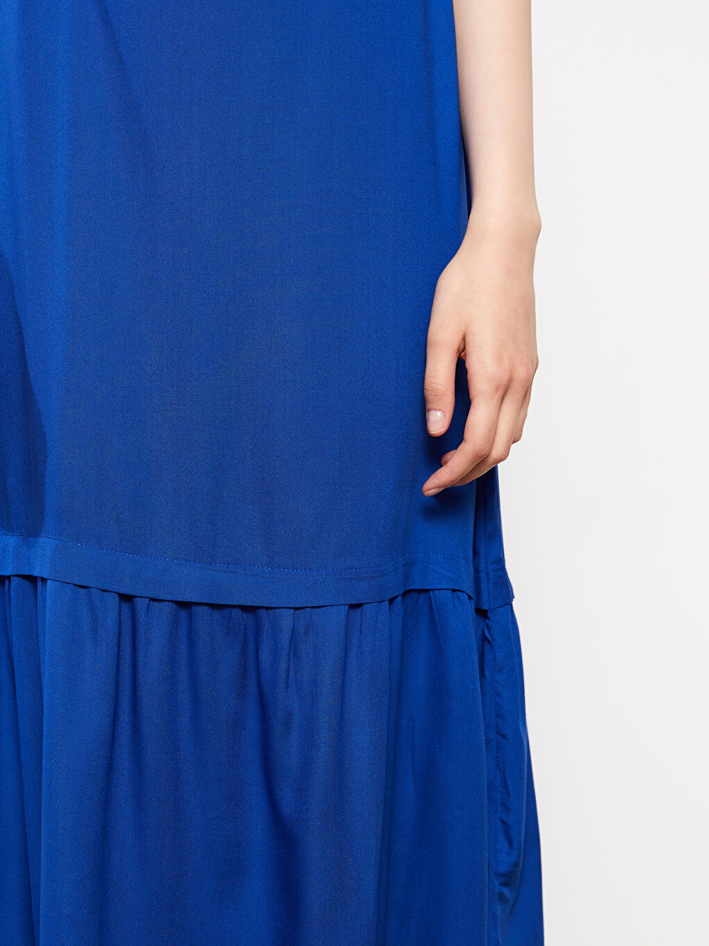 Crew Neck Straight Sleeveless Viscose Women's Dress-2