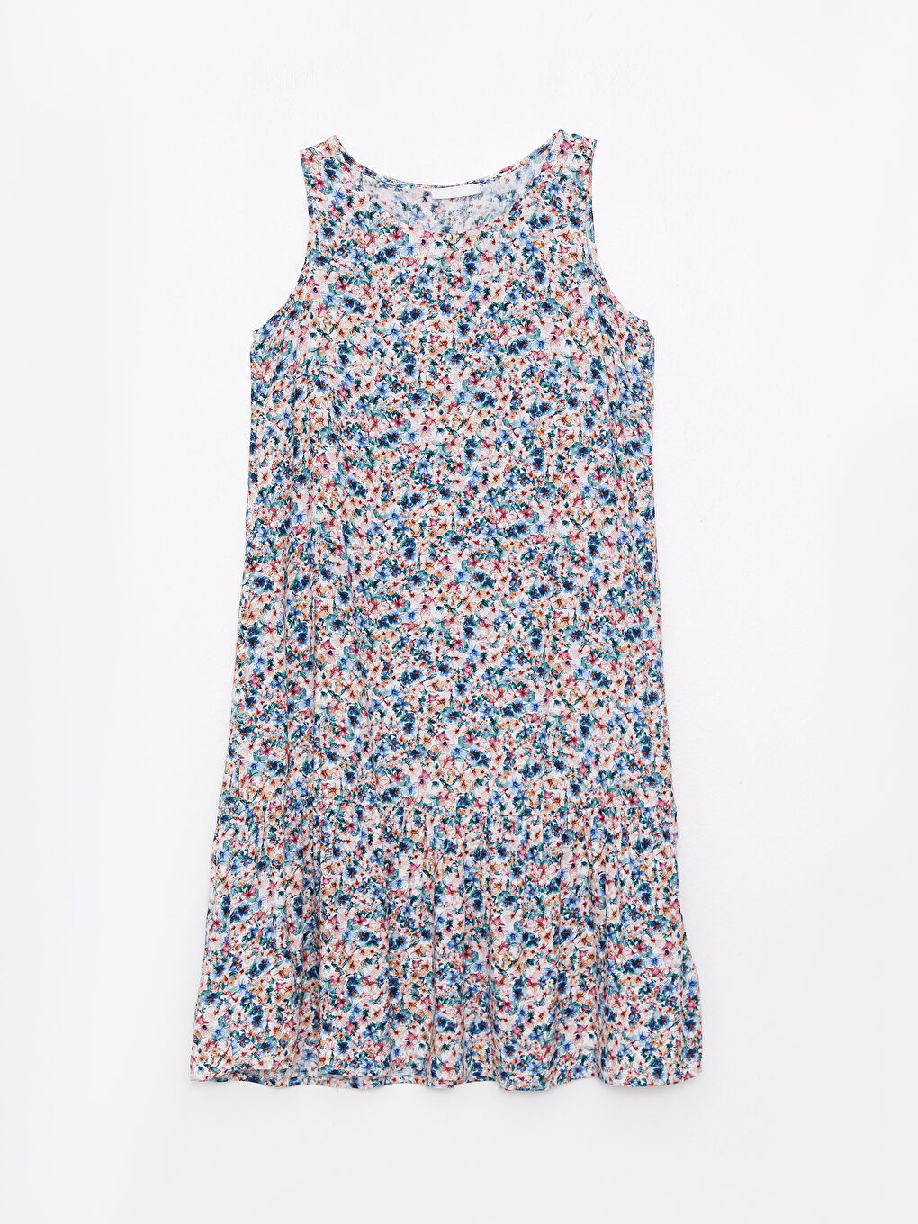 Haljina od viskoze bez rukava sa okruglim izrezom i cvetnim dezenom za žene-6