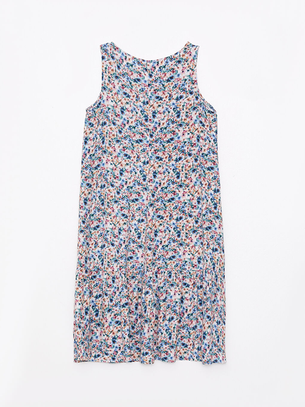 Haljina od viskoze bez rukava sa okruglim izrezom i cvetnim dezenom za žene-7