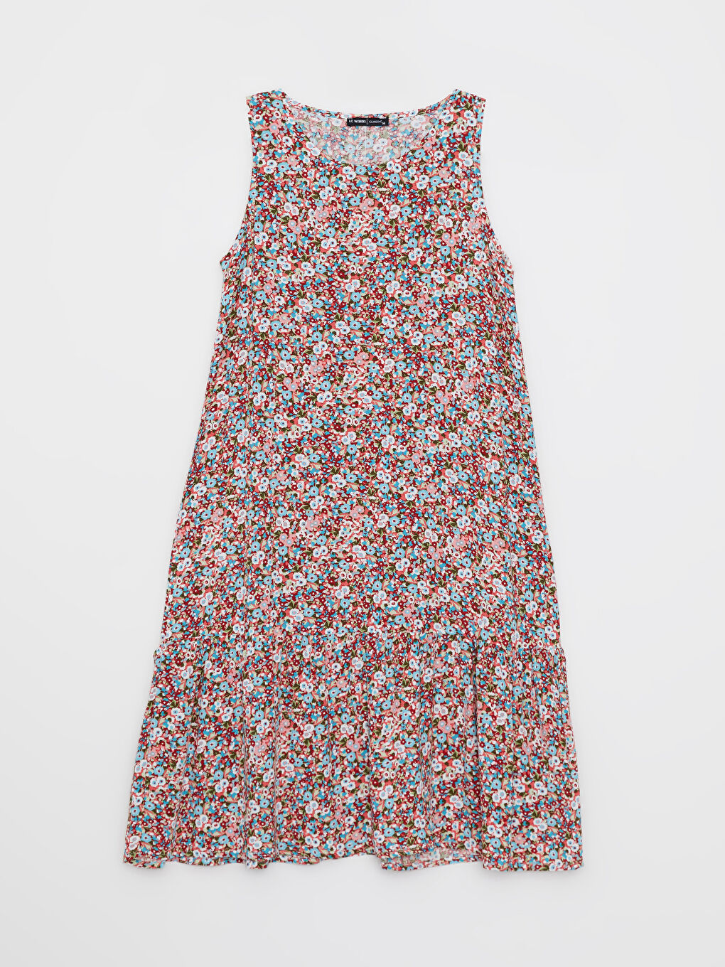 Haljina od viskoze bez rukava sa okruglim izrezom i cvetnim dezenom za žene-5