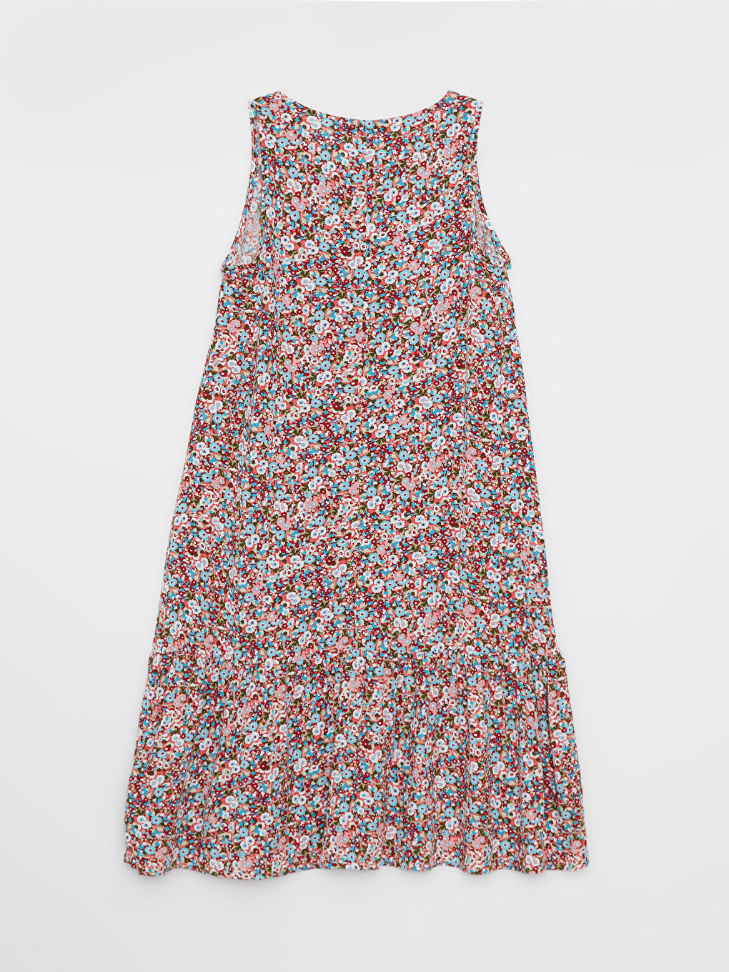 Haljina od viskoze bez rukava sa okruglim izrezom i cvetnim dezenom za žene-6