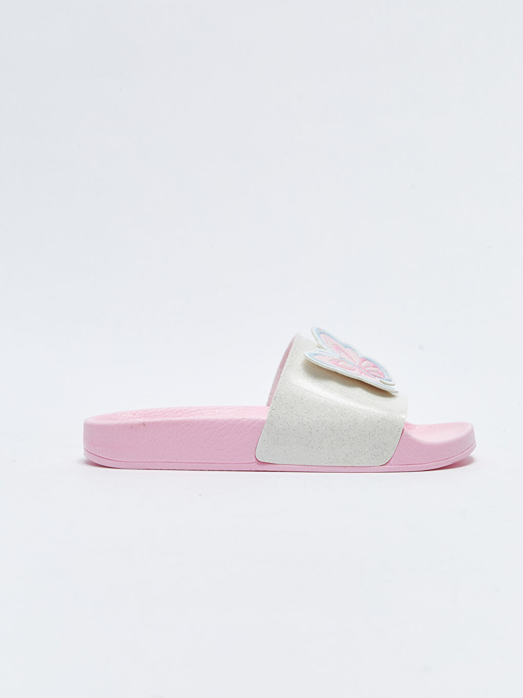 Pembe Patch Detaylı Tek Bantlı Kız Çocuk Terlik-1