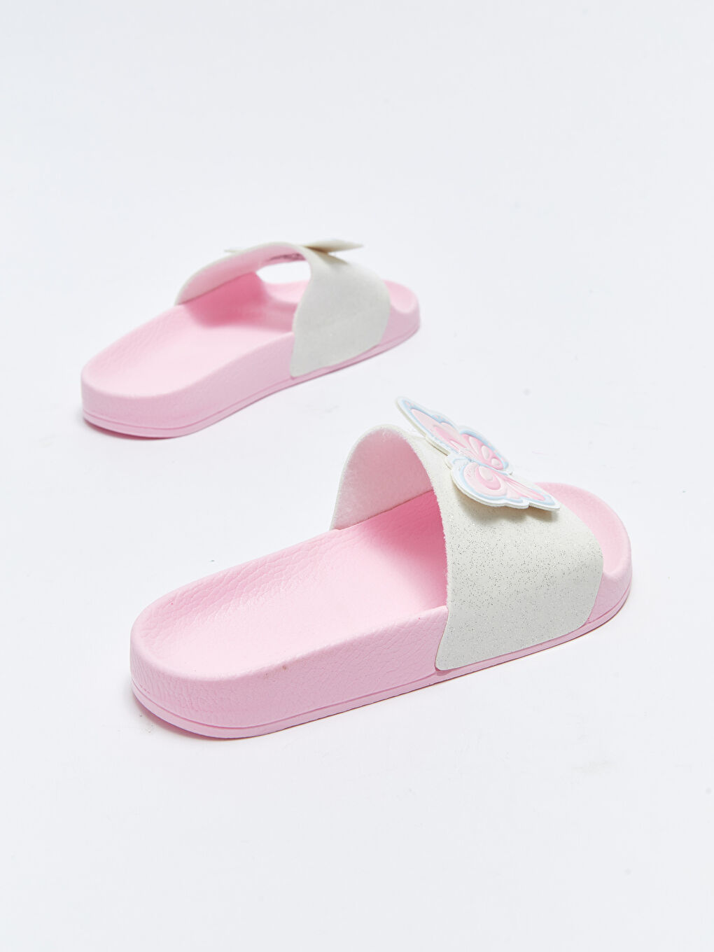 Pembe Patch Detaylı Tek Bantlı Kız Çocuk Terlik-4