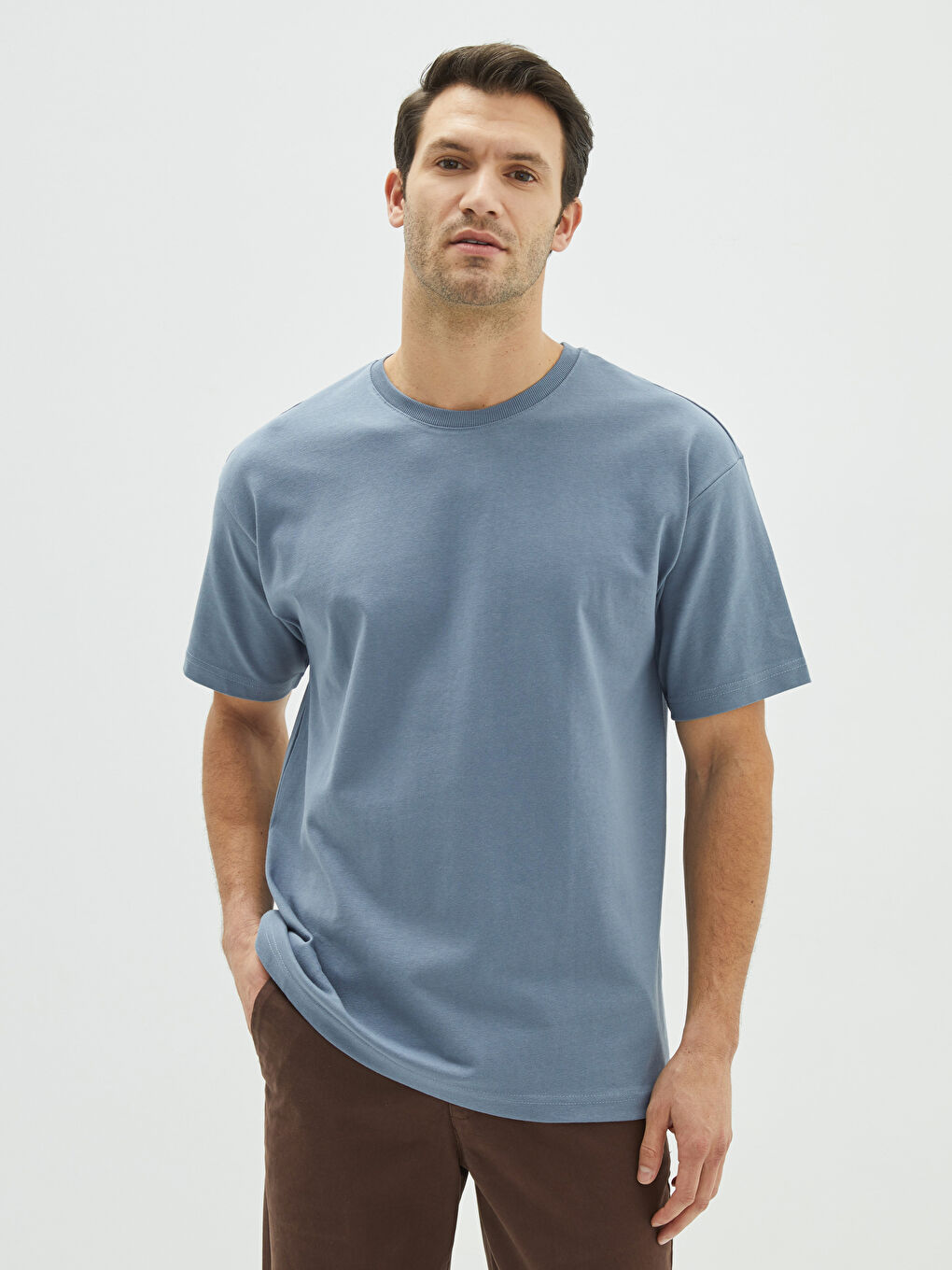 Oversize Crew Neck Short Sleeve Jersey Men's T-Shirt-1