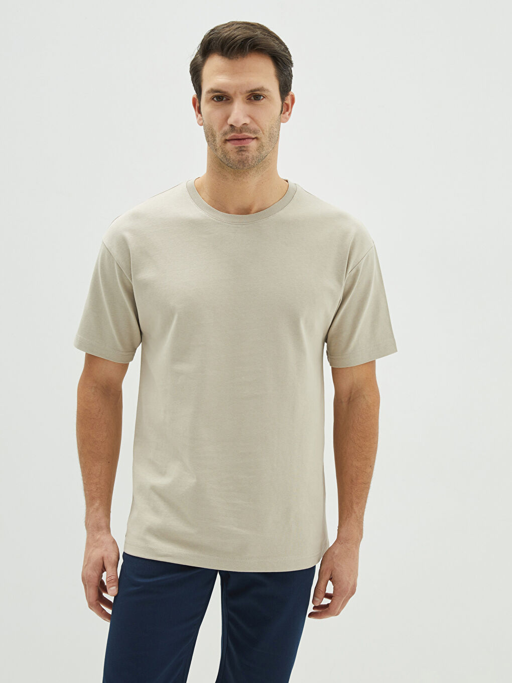 Oversize Crew Neck Short Sleeve Jersey Men's T-Shirt-1