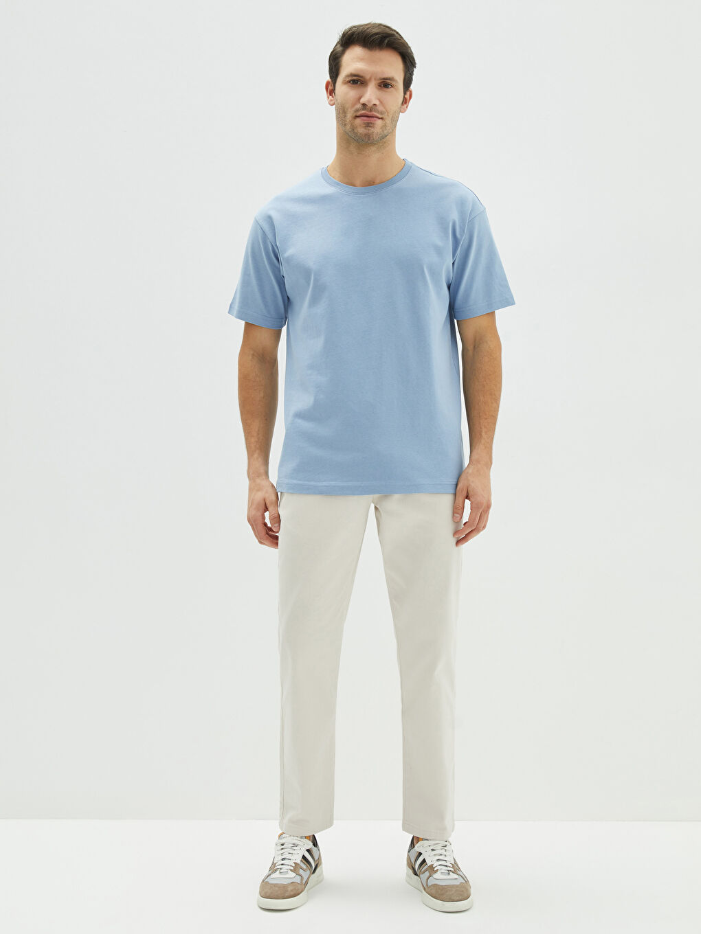 T-shirt Oversize à Col Rond et Manches Courtes en Jersey pour Hommes-2