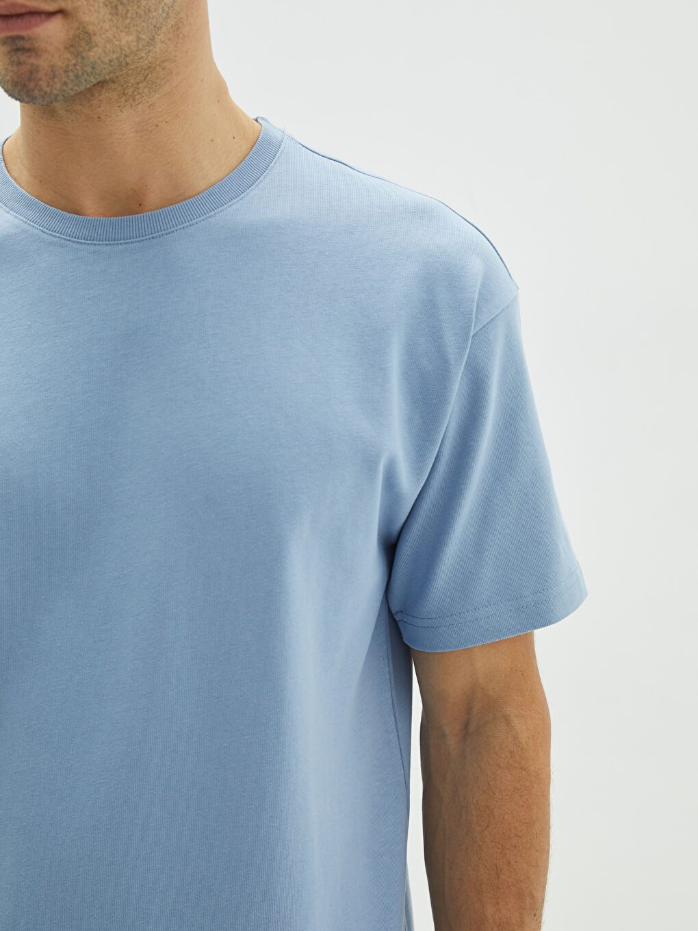 T-shirt Oversize à Col Rond et Manches Courtes en Jersey pour Hommes-3