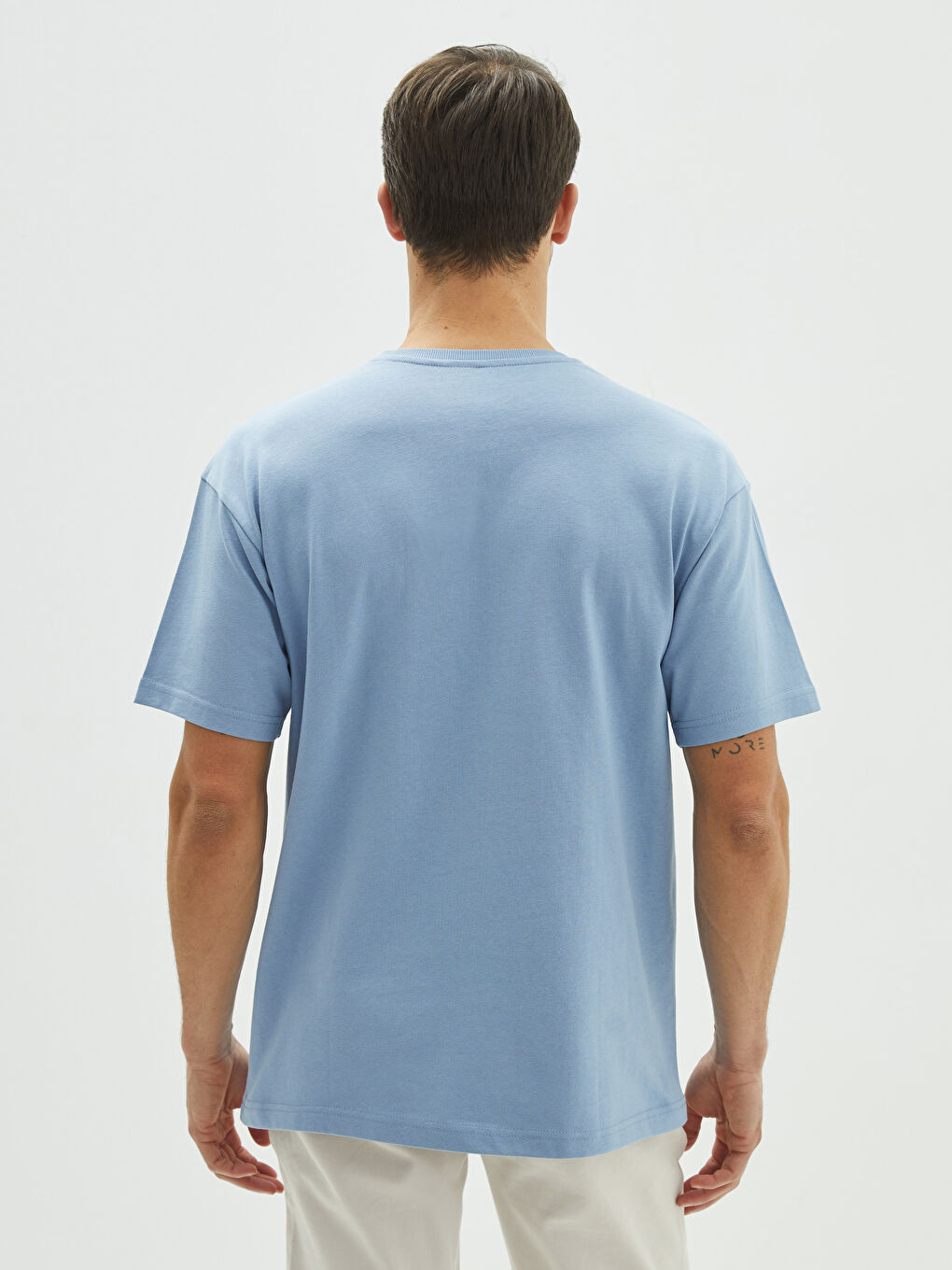 T-shirt Oversize à Col Rond et Manches Courtes en Jersey pour Hommes-4