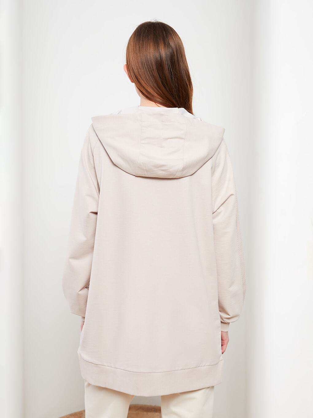 Hooded Regular Long Sleeve Women's Sweatshirt Tunic-3