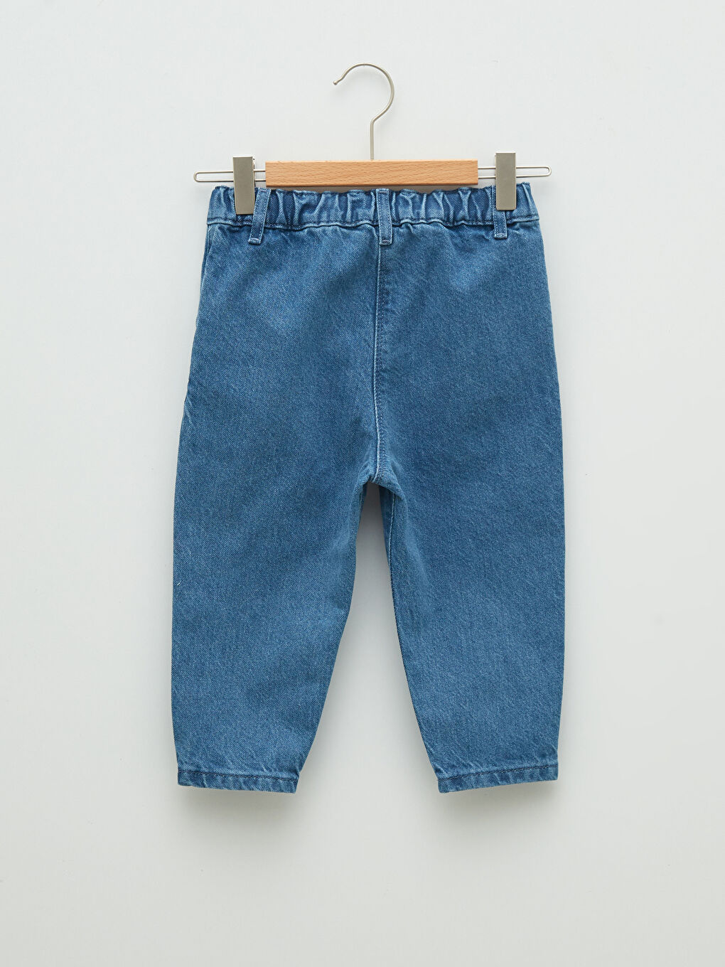 Jean en Denim pour Fille Bébé avec Taille Élastique et Détails Brodés-1
