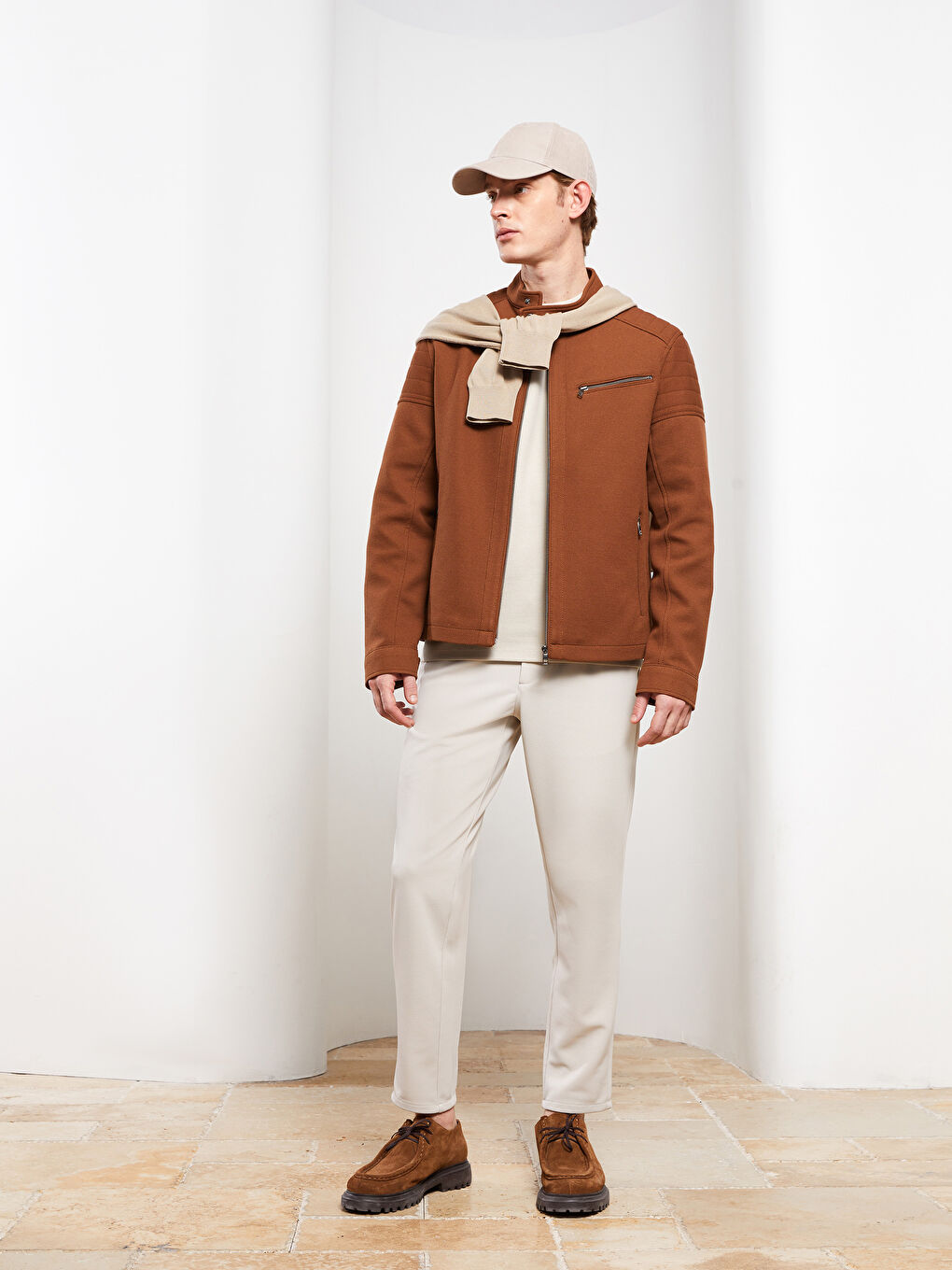 Bej Slim Fit Erkek Pantolon-1