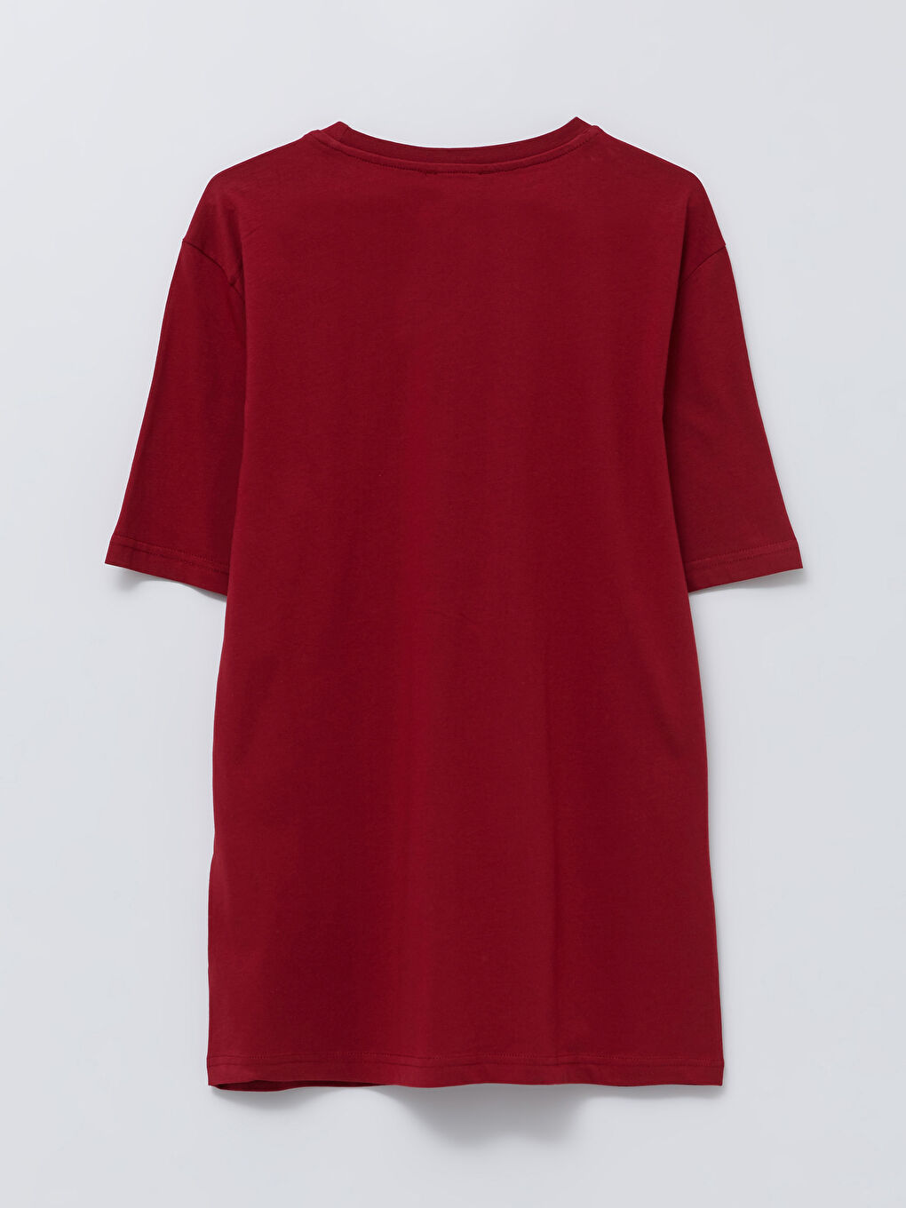 Bordo Bisiklet Yaka Kısa Kollu Baskılı Penye Erkek Tişört-6