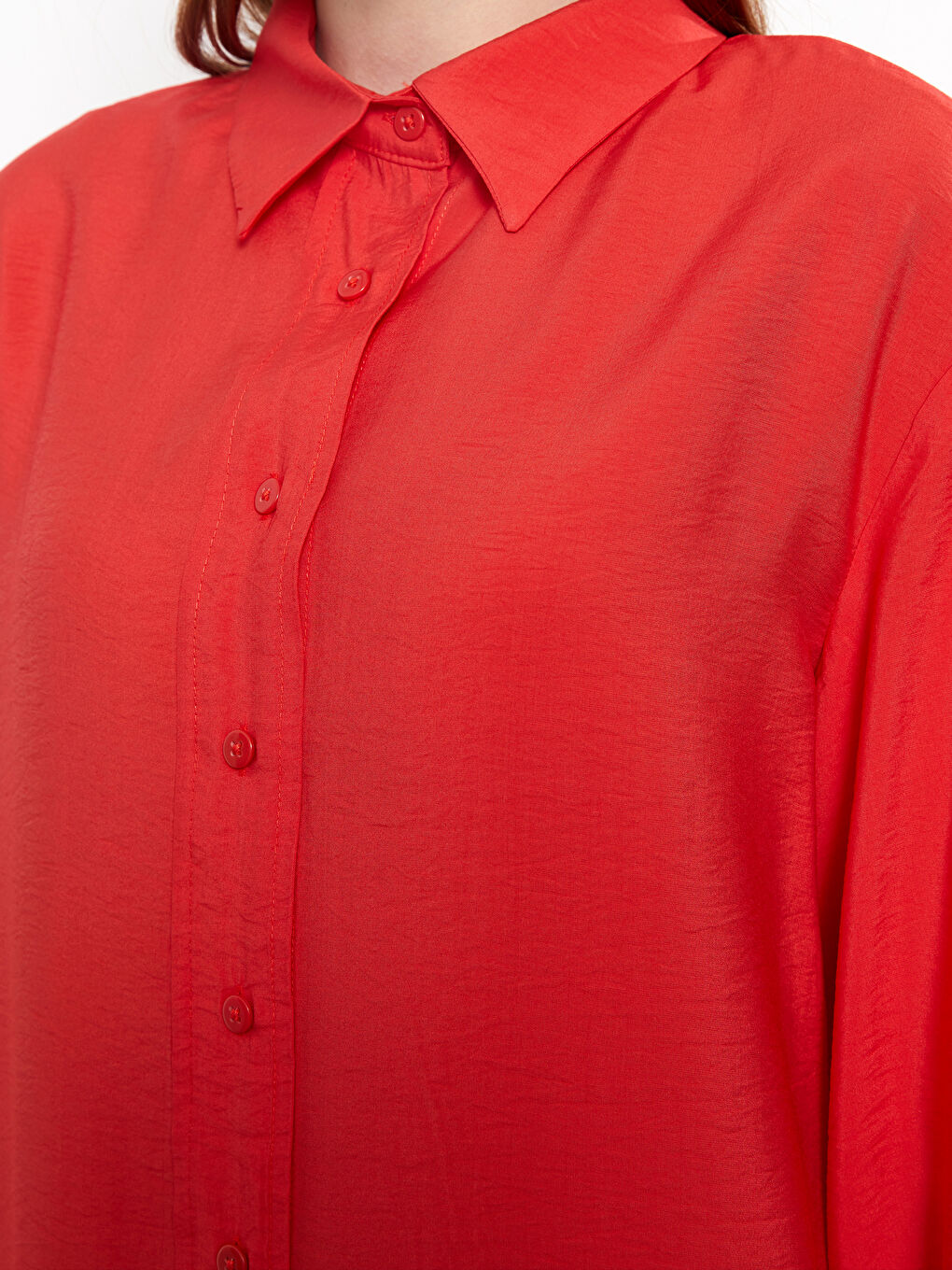 Plain Long Sleeve Women's Shirt Tunic-3