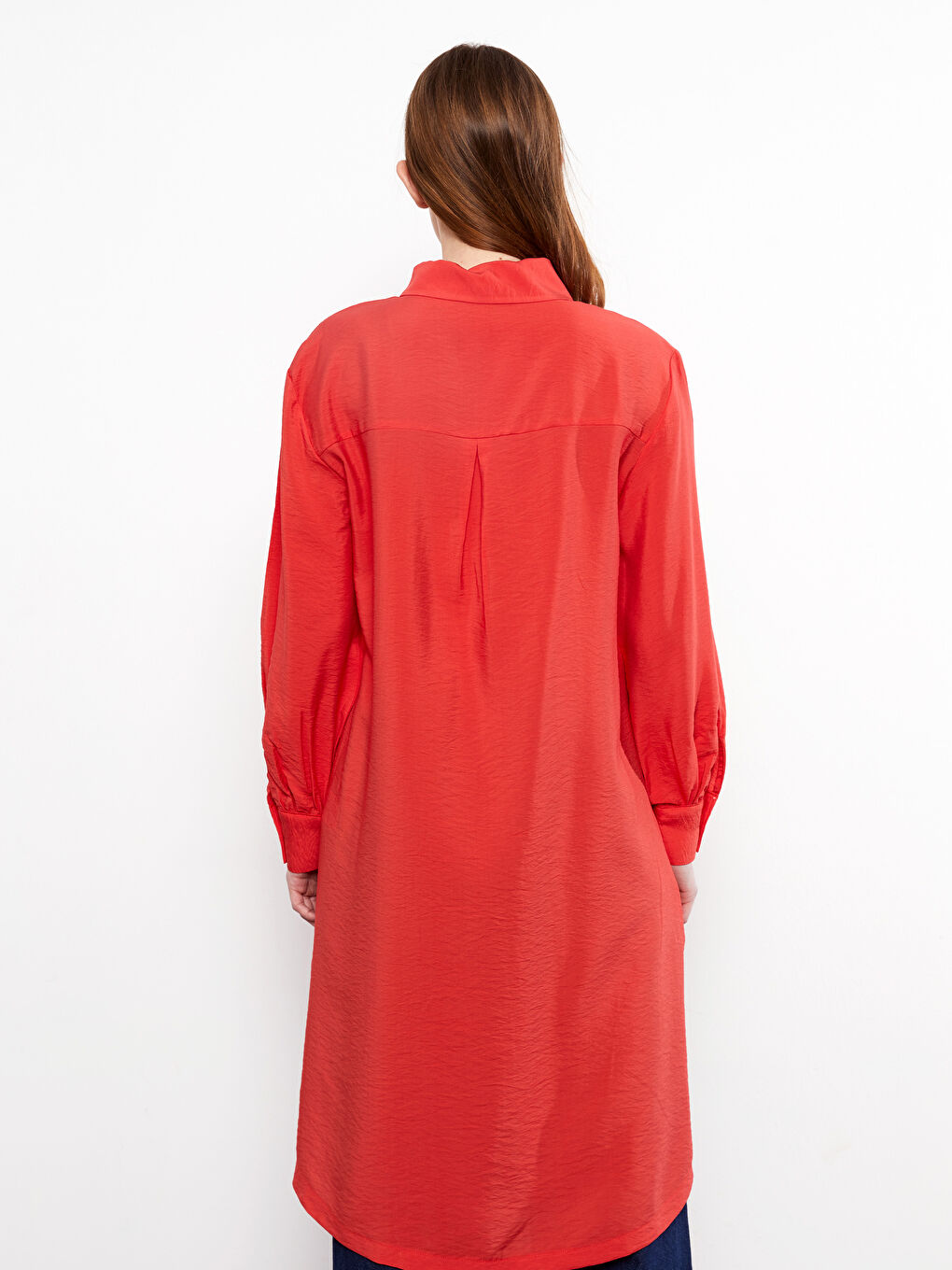 Plain Long Sleeve Women's Shirt Tunic-4