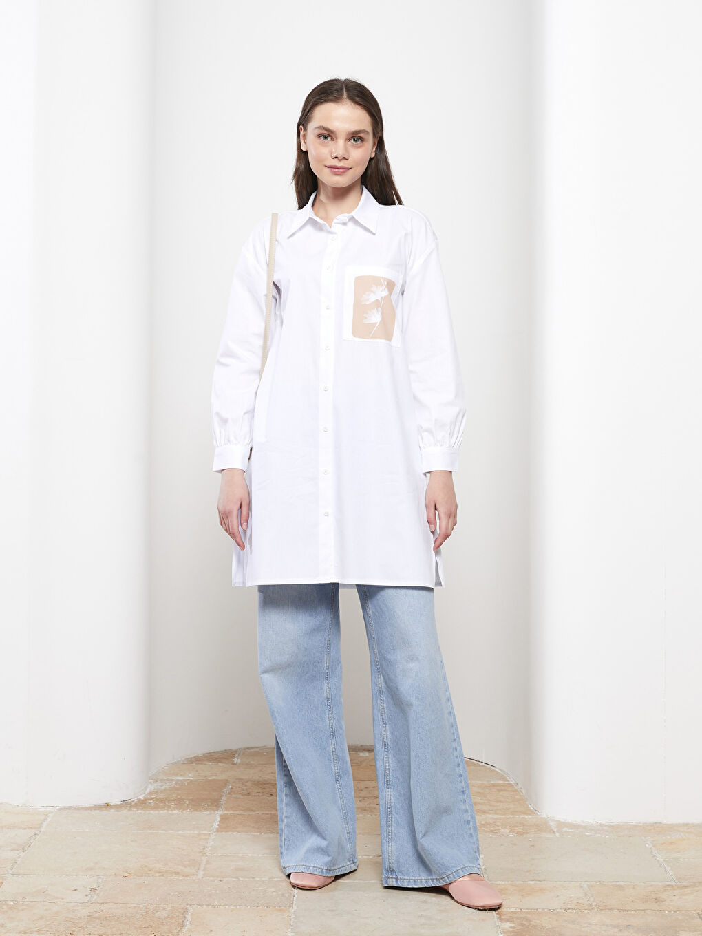 Printed Poplin Women's Shirt Tunic