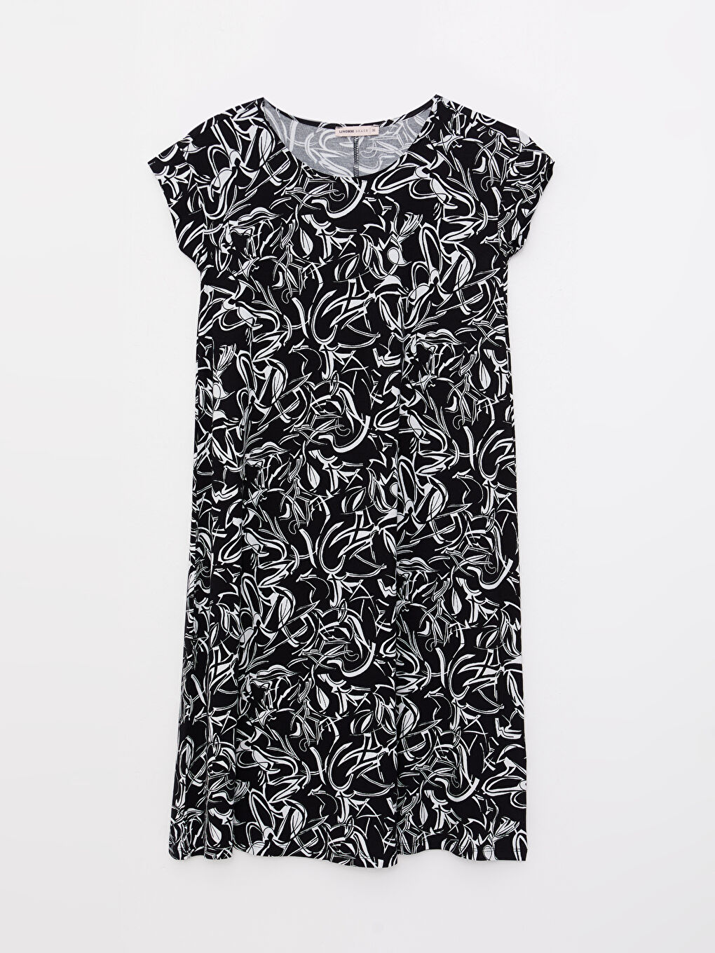 LCW Grace Crew Neck Patterned Short Sleeve Women's Dress -S2HO20Z8-LQJ