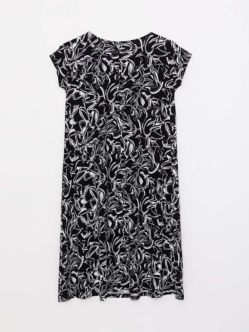 LCW Grace Crew Neck Patterned Short Sleeve Women's Dress -S2HO20Z8-LQJ