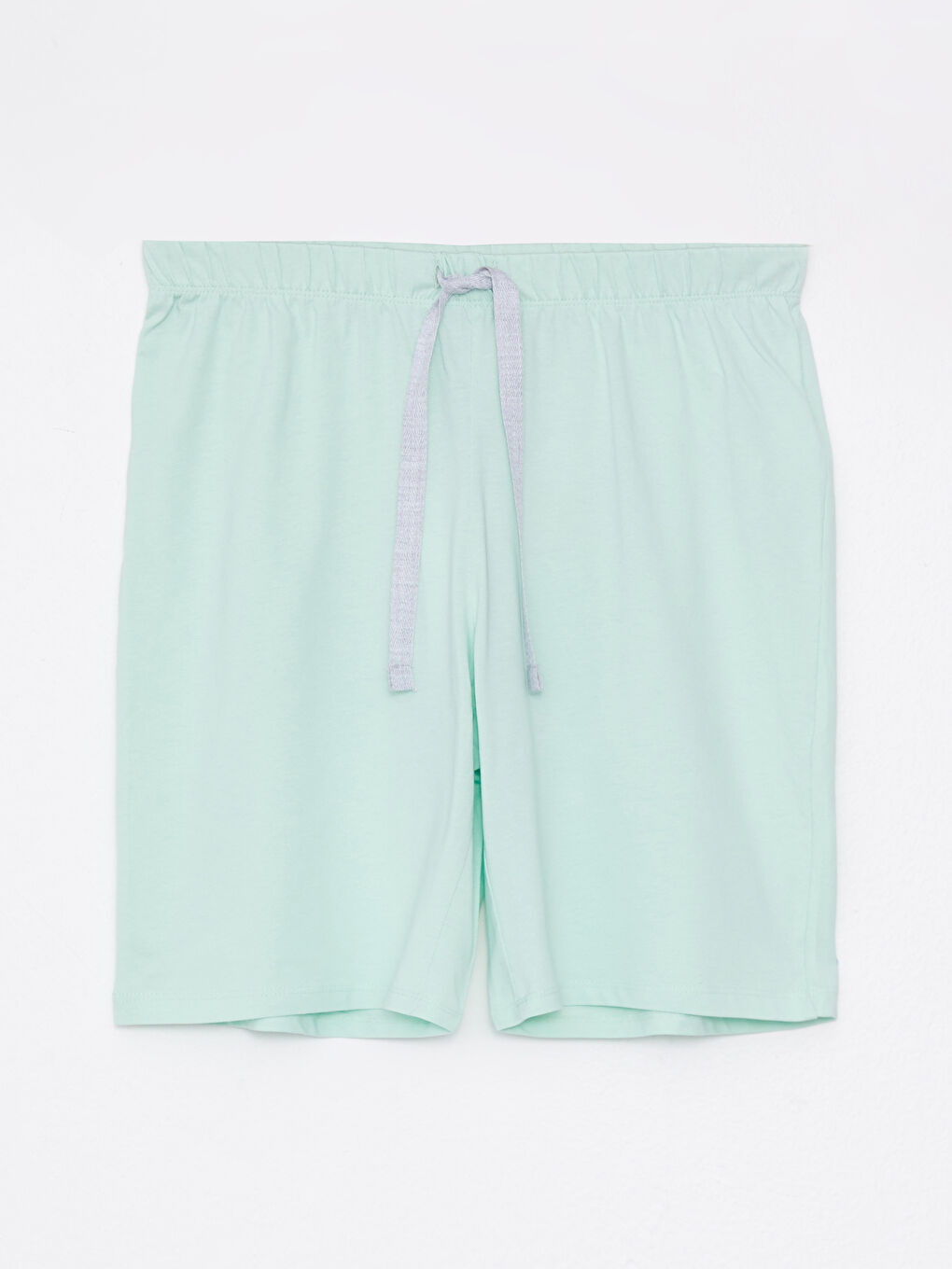 Yeşil Beli Lastikli Düz Pamuklu Kadın Pijama Alt-5