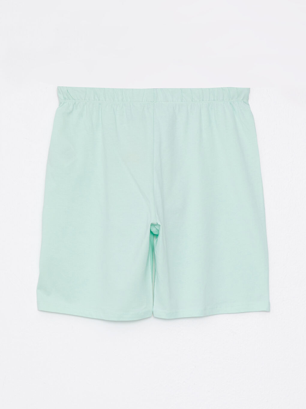 Yeşil Beli Lastikli Düz Pamuklu Kadın Pijama Alt-6