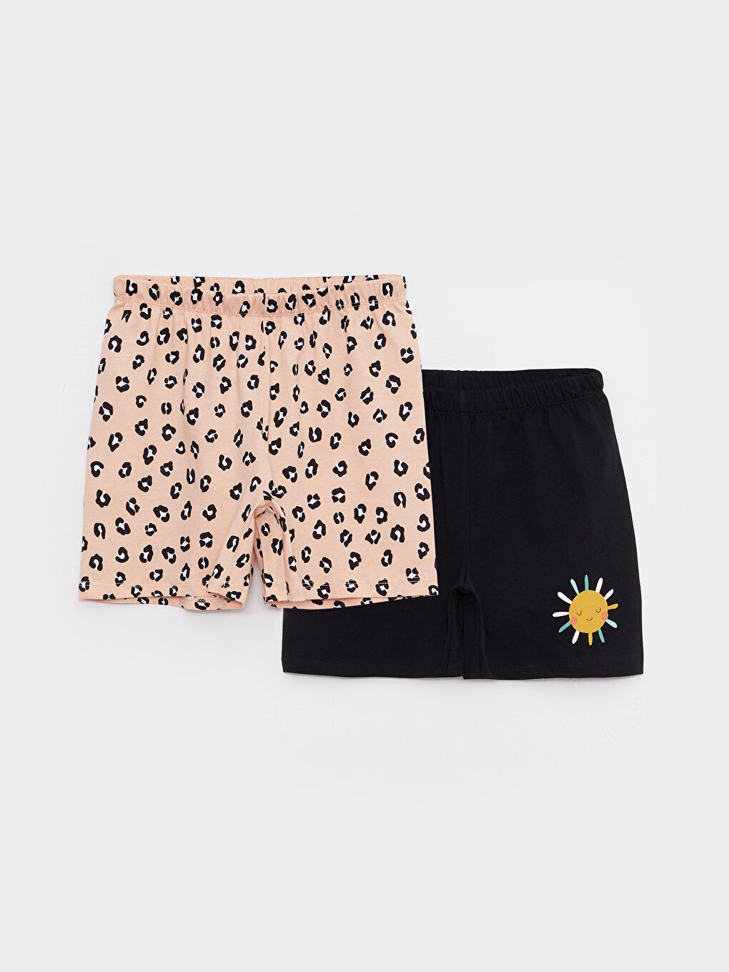 LCW Kids Elastische Taille Bedruckte Pyjama-Shorts für Mädchen 2er-Pack -S2HO45Z4-CVL