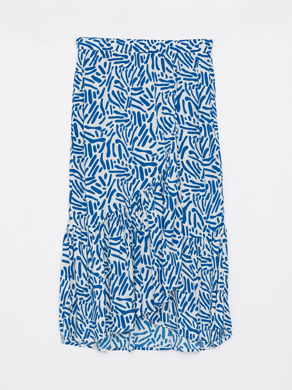 Elastic Waist Patterned A-Cut Viscose Women's Skirt -S2HO60Z8-LRA