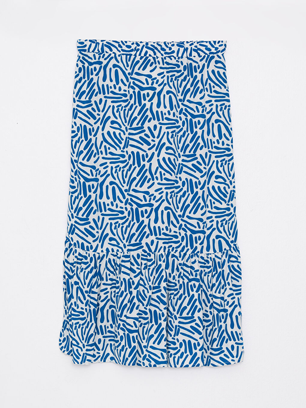 Elastic Waist Patterned A-Cut Viscose Women's Skirt -S2HO60Z8-LRA