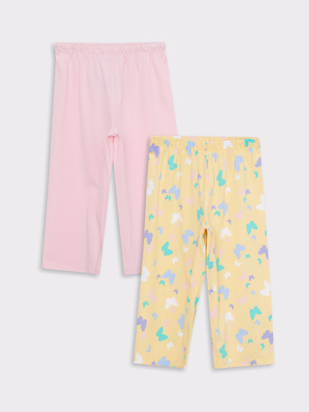 قيعان بيجامة بناتي قطن بخصر مطاطي عبوة من قطعتين