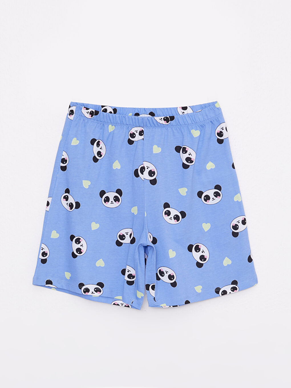 Shirt Collar Patterned Short Sleeve Girls' Shorts Pajamas Set -S2HO64Z4-LSB