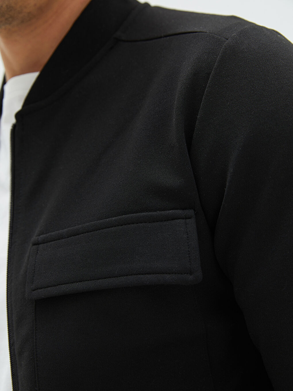 Siyah Standart Kalıp Kolej Yaka Erkek Hırka-3