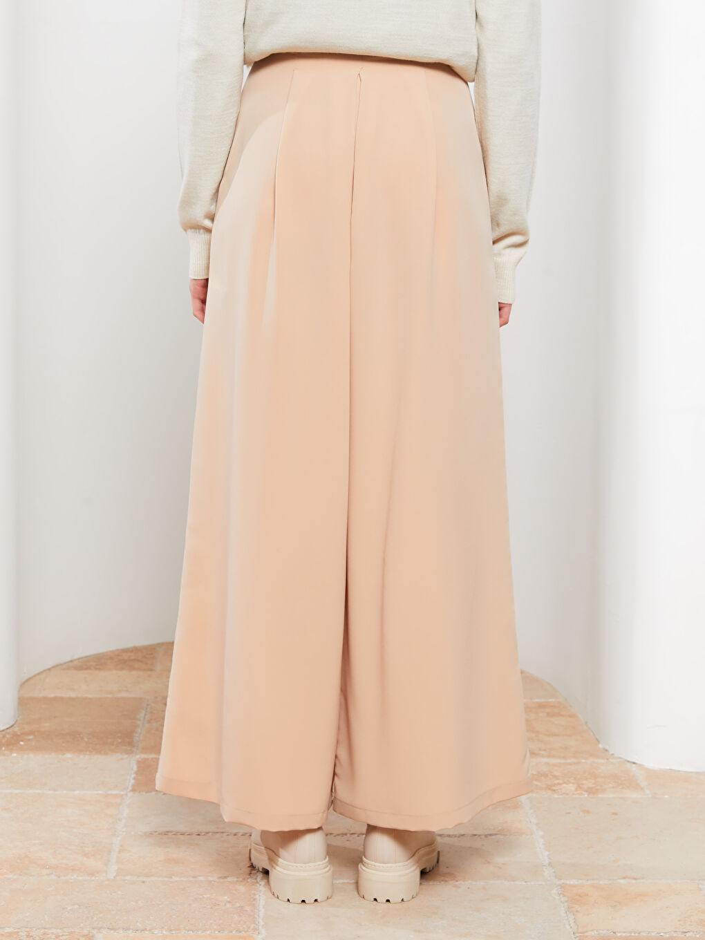 Zippered Waist Straight A-Line Women's Trousers Skirt -S2HO81Z8-S23