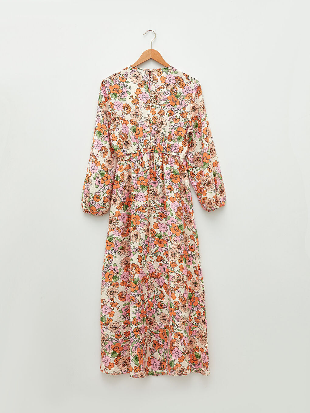 Crew Neck Floral Long Sleeve Women's Dress-6