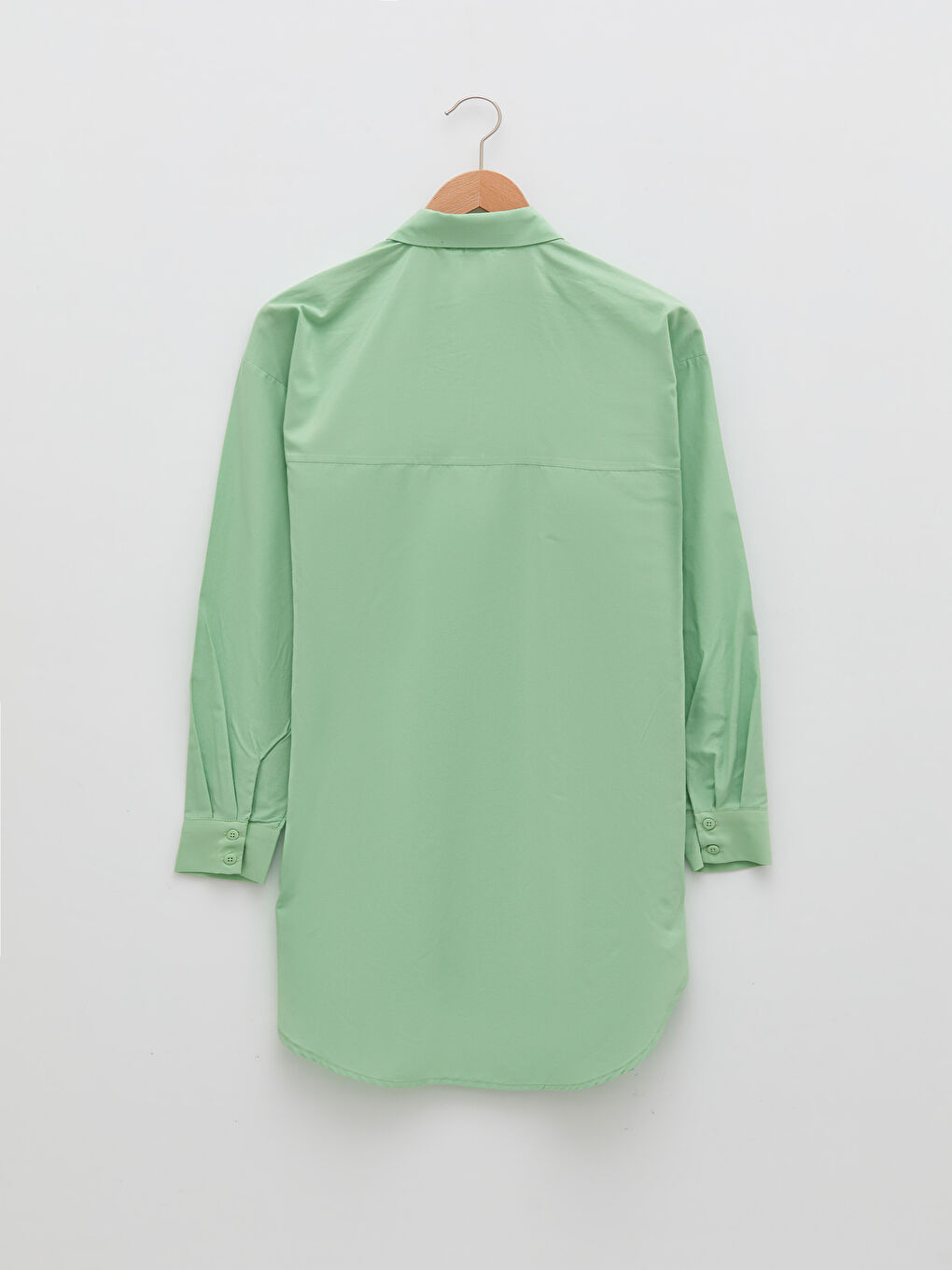 Plain Long Sleeve Oversize Poplin Women's Shirt Tunic-6